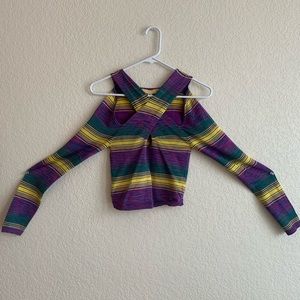 Multi colored crisscross UO Top